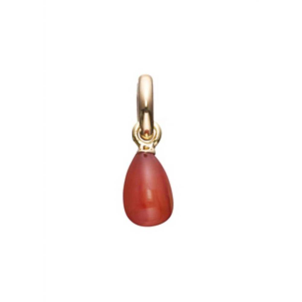 NEW STORY JEWELLERY women's carneol drop charm in red\gold